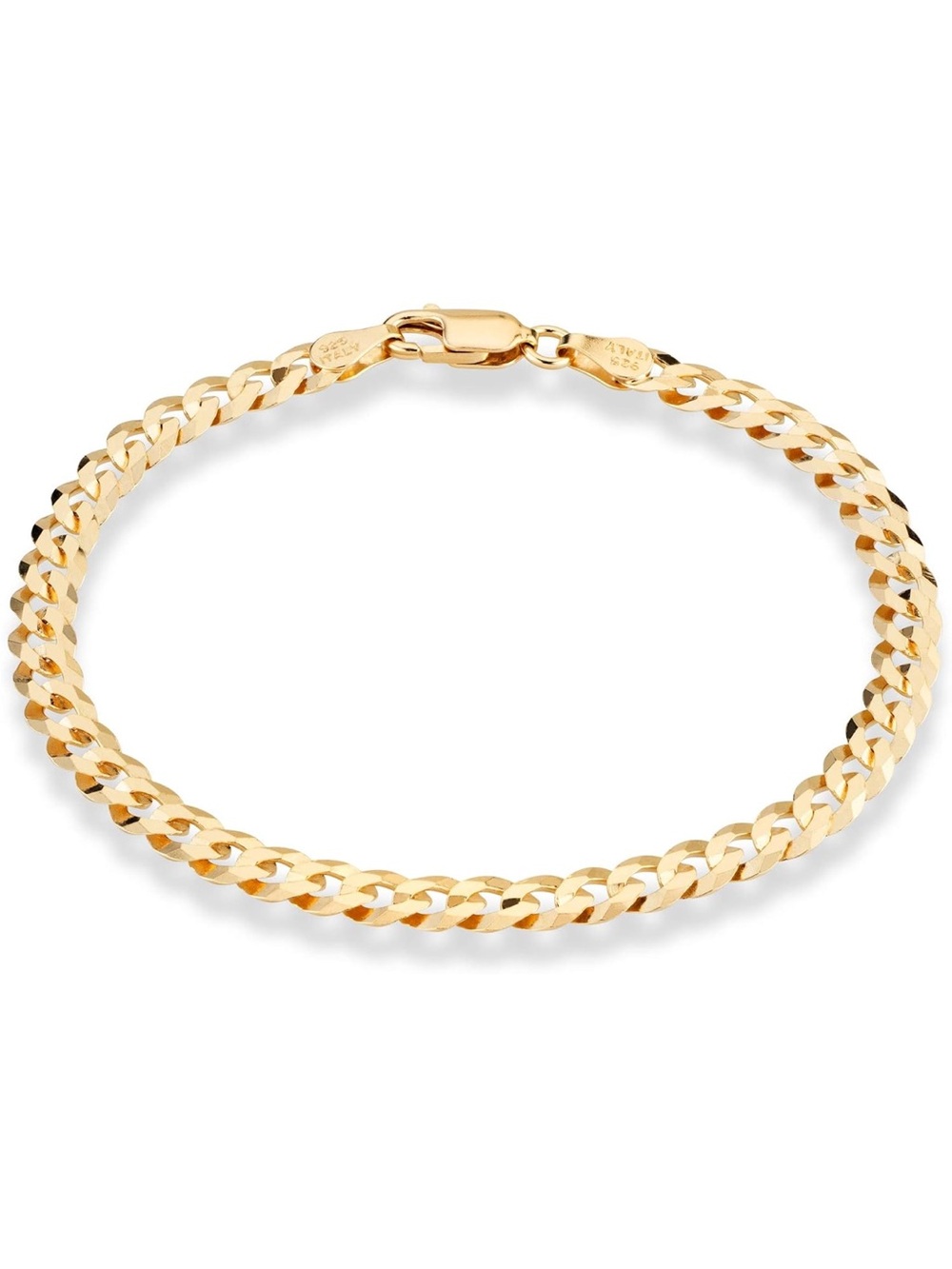 Italian 18K Gold Plated 925 Sterling Silver Cuban Bracelet